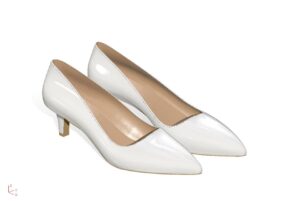 white pumps with pointed tip